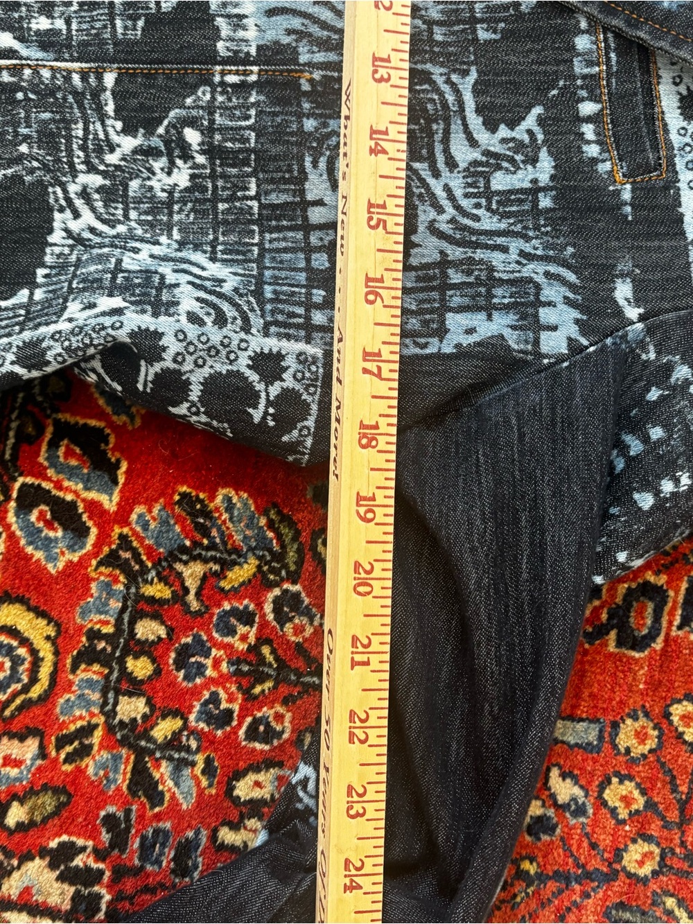 blue Patterned Denim Jacket - Picture 11 of 13